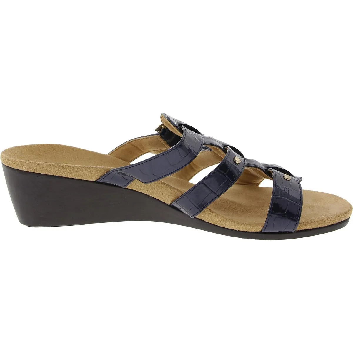 381 Radia Womens Open Toe Slip On Wedge Sandals
