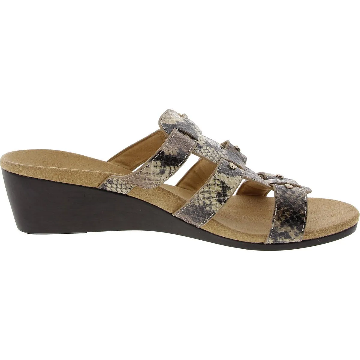 381 Radia Womens Open Toe Slip On Wedge Sandals