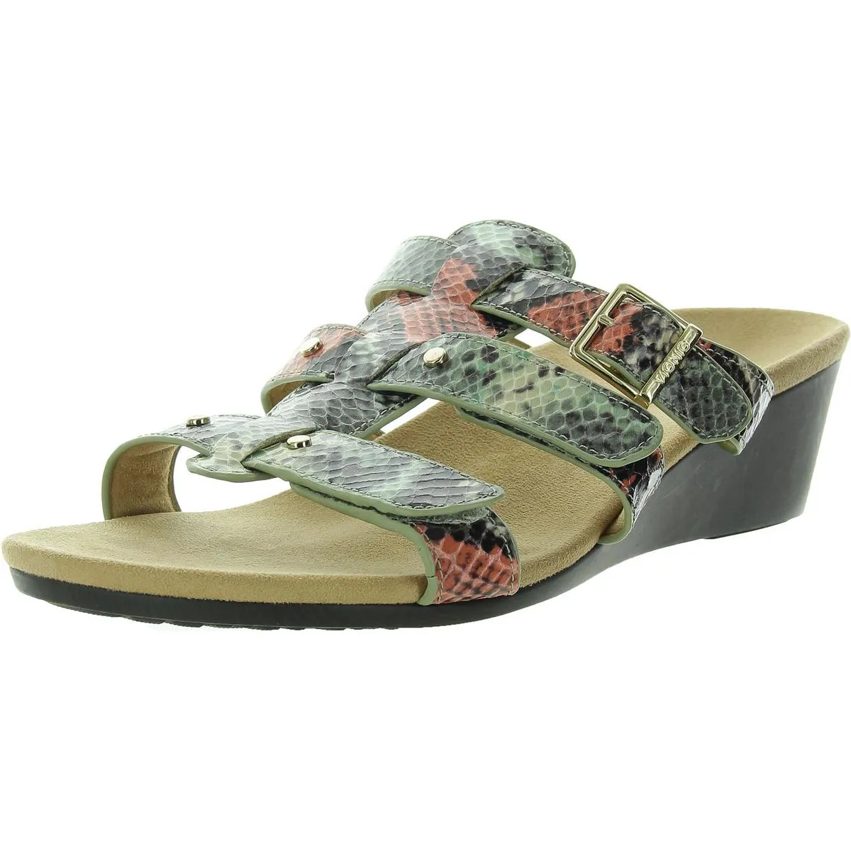 381 Radia Womens Open Toe Slip On Wedge Sandals