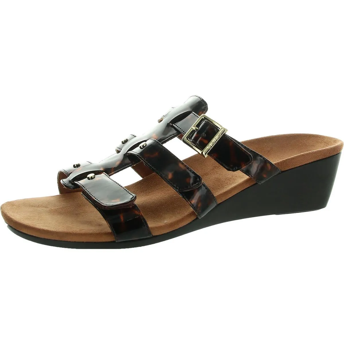 381 Radia Womens Open Toe Slip On Wedge Sandals