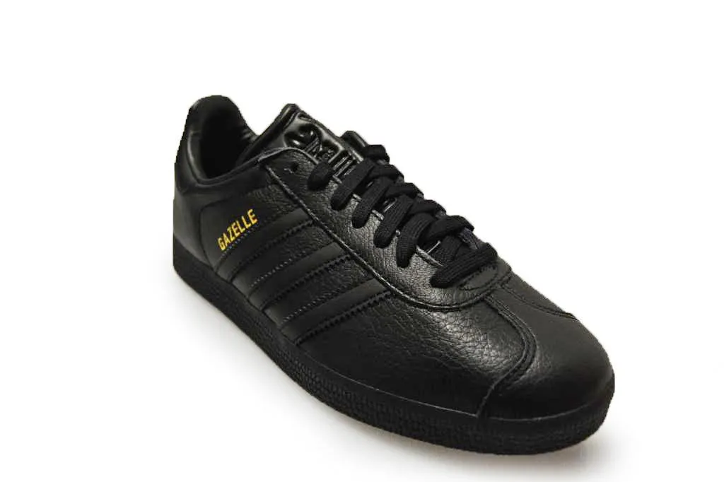 Adidas Gazelle Triple Black Leather Running Trainers BB5497 Unisex