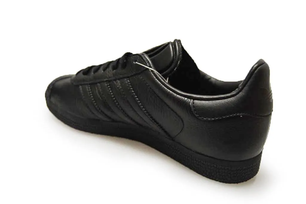 Adidas Gazelle Triple Black Leather Running Trainers BB5497 Unisex