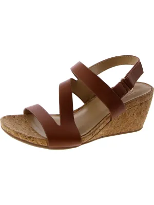 ADRIA Womens Faux Leather Strappy Wedge Sandals