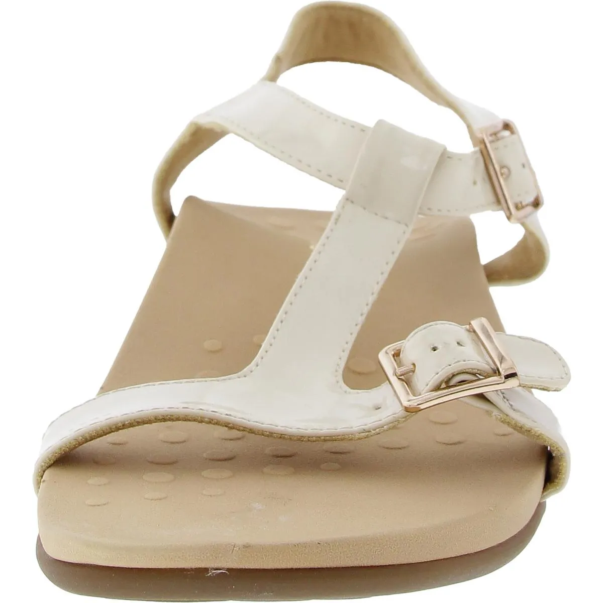 Adriane Womens Patent Slingback T-Strap Sandals