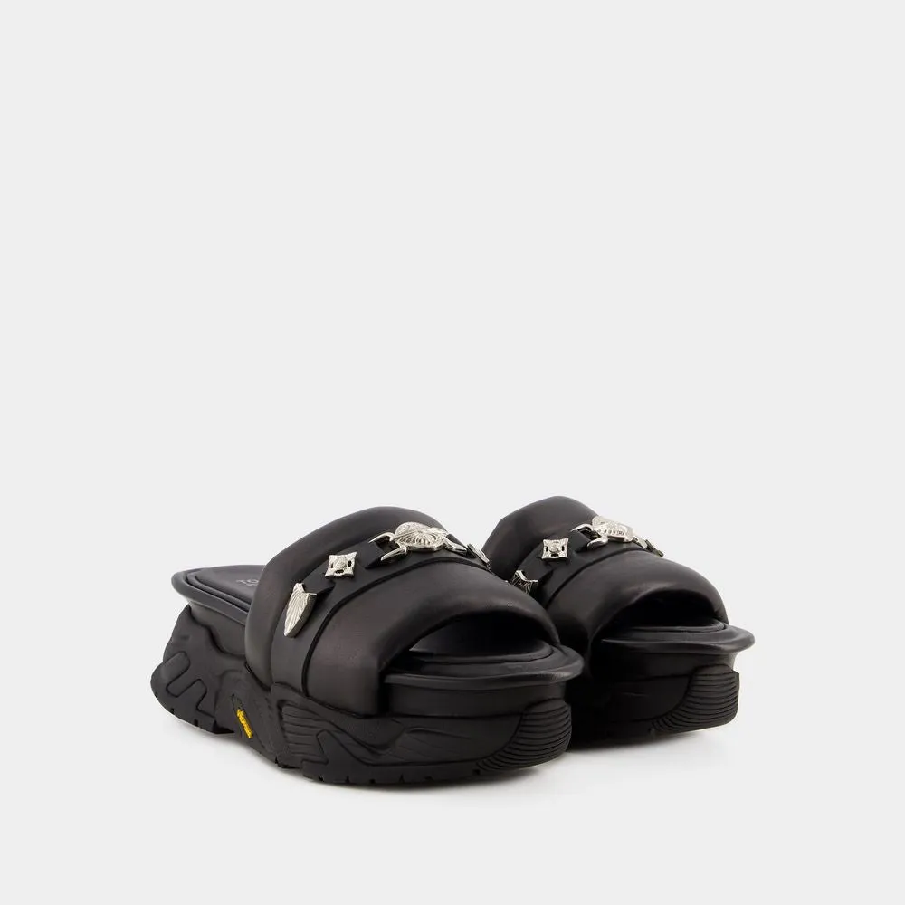 Aj1315 Sandals - Leather - Black