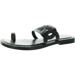 Alma Womens Leather Toe-Loop Slide Sandals