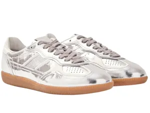 Alohas: TB.490 Rife Shimmer Silver Cream Leather Sneakers