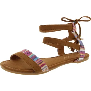 Angelica Womens Lace-Up Faux Suede Ankle Strap