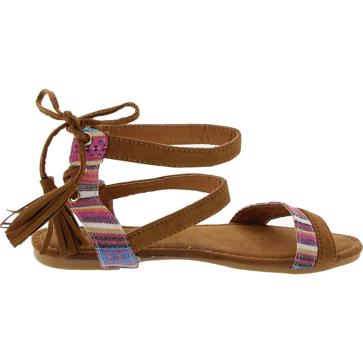 Angelica Womens Lace-Up Faux Suede Ankle Strap