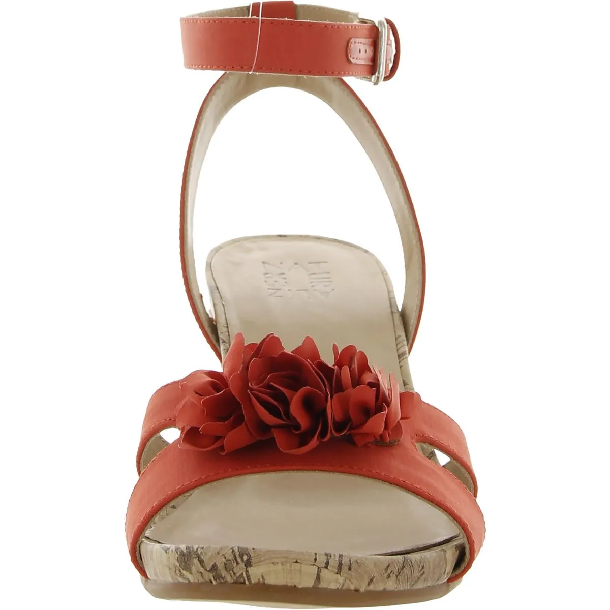 Areda-Flower Womens Ankle Strap Man Made Wedge Sandals