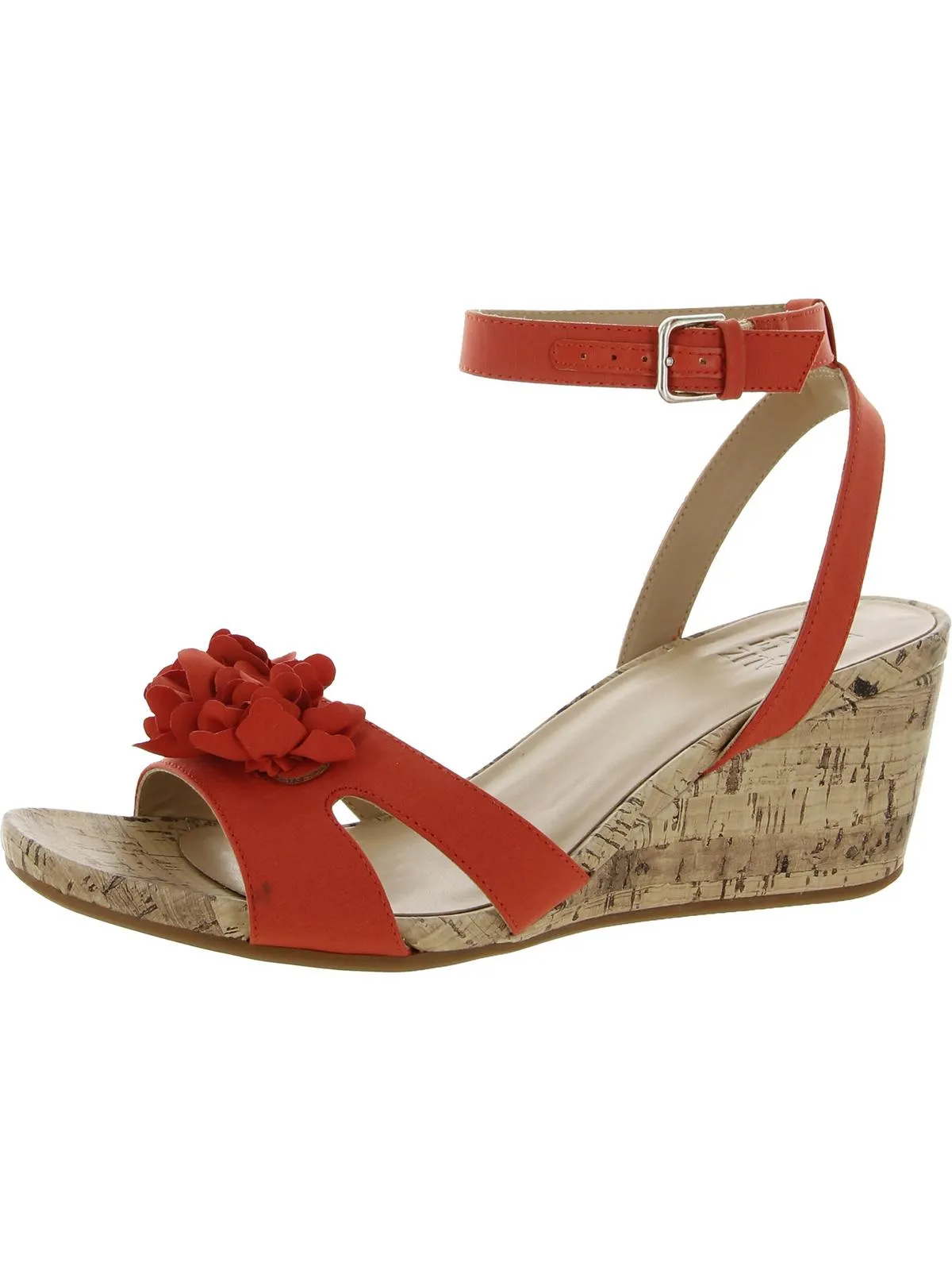 Areda-Flower Womens Ankle Strap Man Made Wedge Sandals
