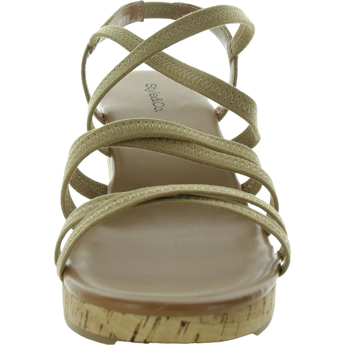 Arloo Womens Strappy Canvas Wedge Sandals