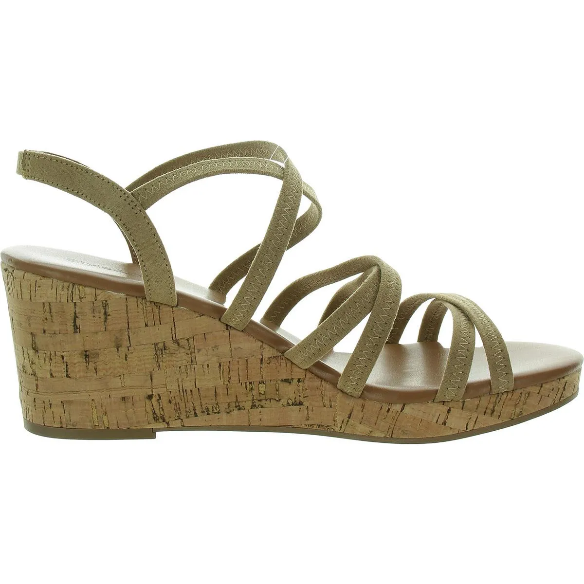 Arloo Womens Strappy Canvas Wedge Sandals