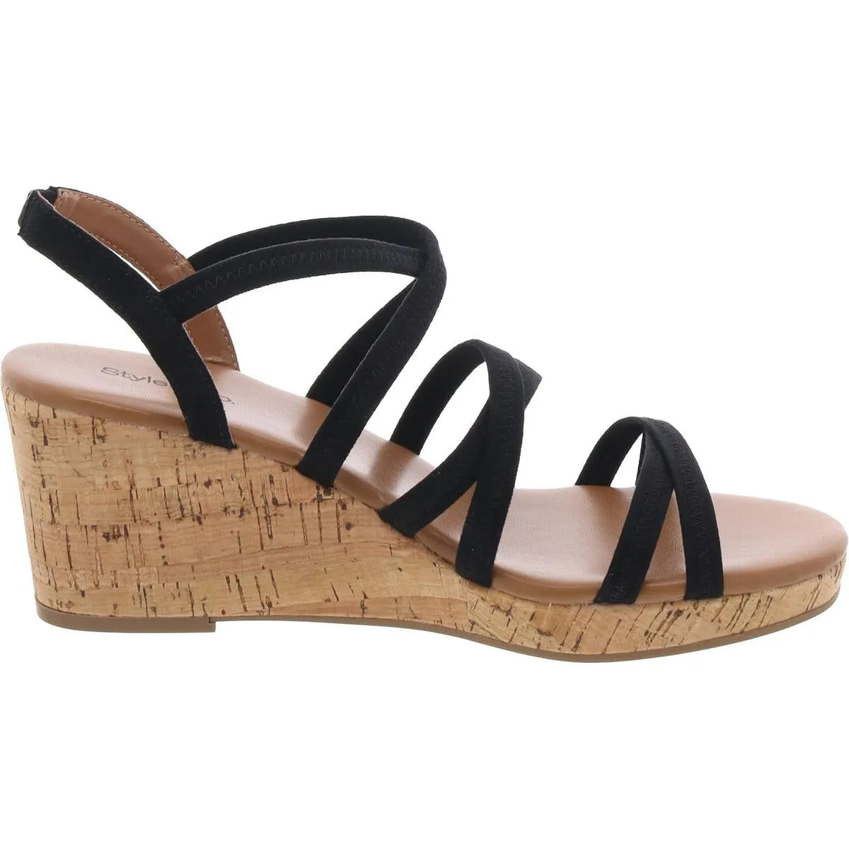 Arloo Womens Strappy Canvas Wedge Sandals