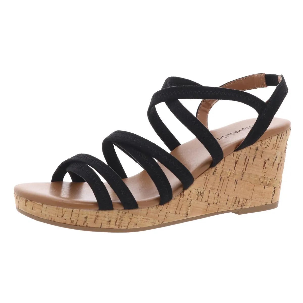 Arloo Womens Strappy Canvas Wedge Sandals