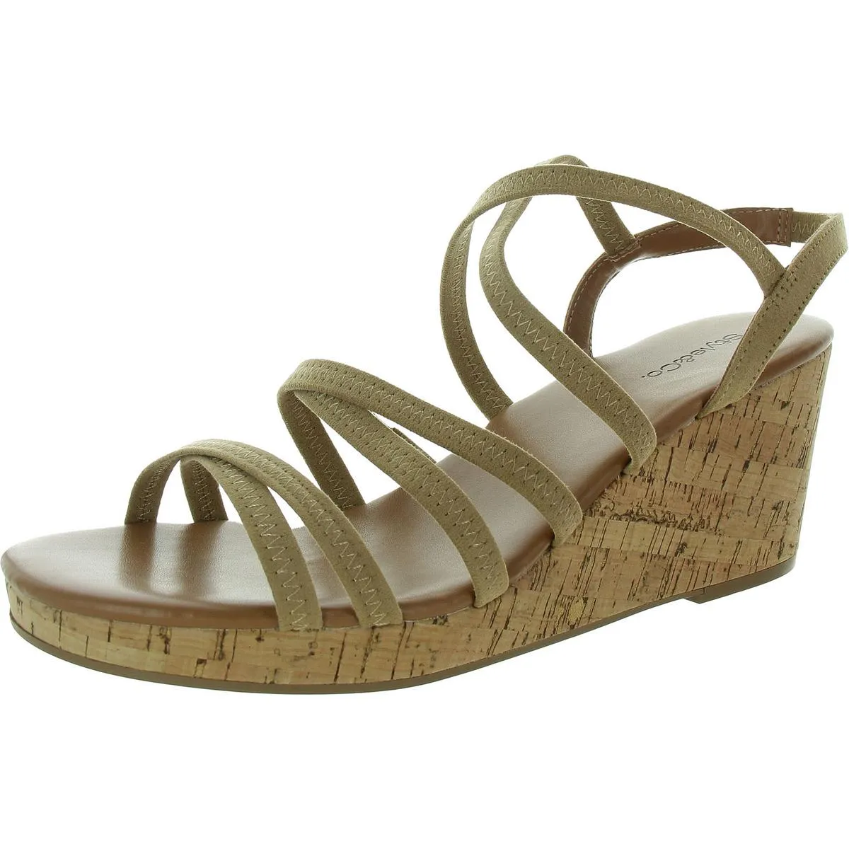 Arloo Womens Strappy Canvas Wedge Sandals
