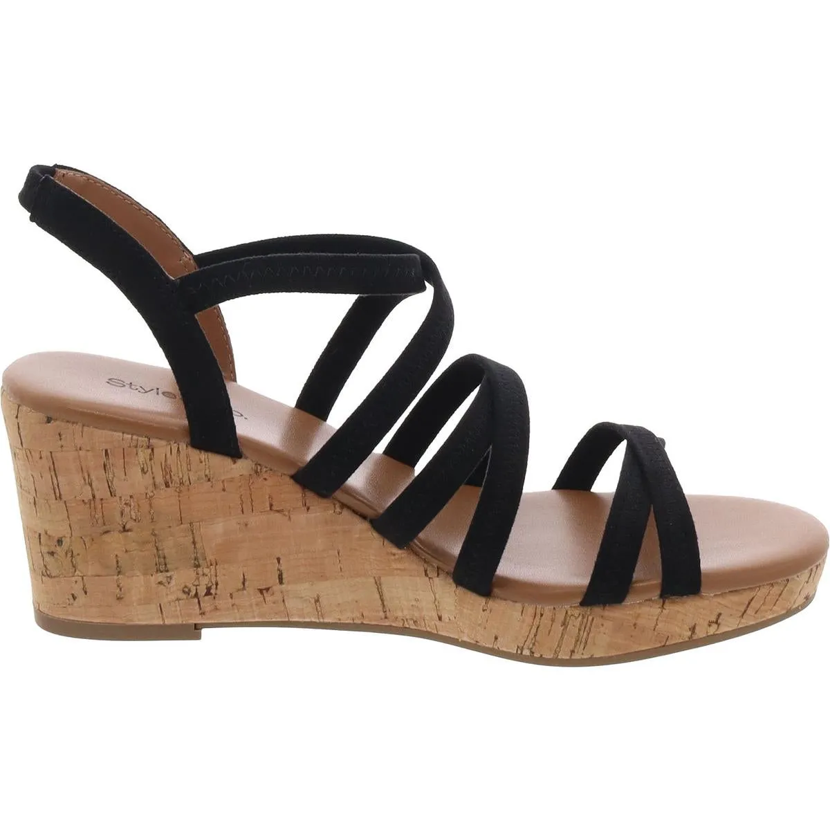 Arloo Womens Strappy Canvas Wedge Sandals