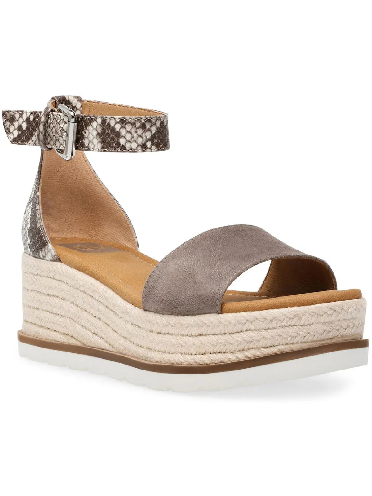 Baker Womens Faux Leather Platform Espadrilles