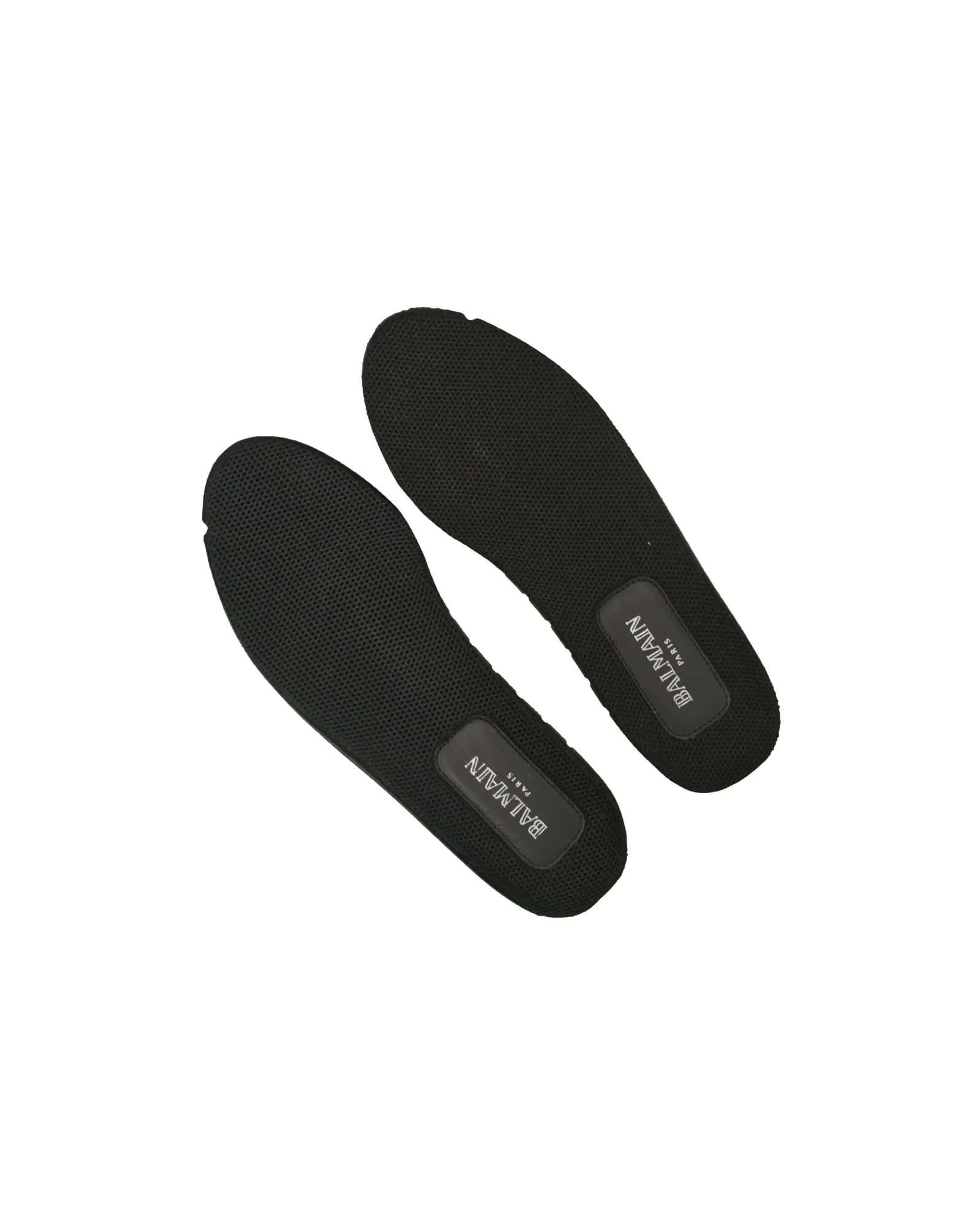 Balmain Cameron Embossed Logo High Top Sneakers in Black Stretch Knit And Mesh