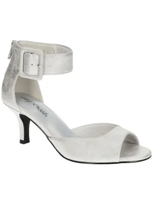 Baloo Womens Metallic Ankle Strap Heels