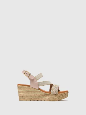 Beige Buckle Sandals