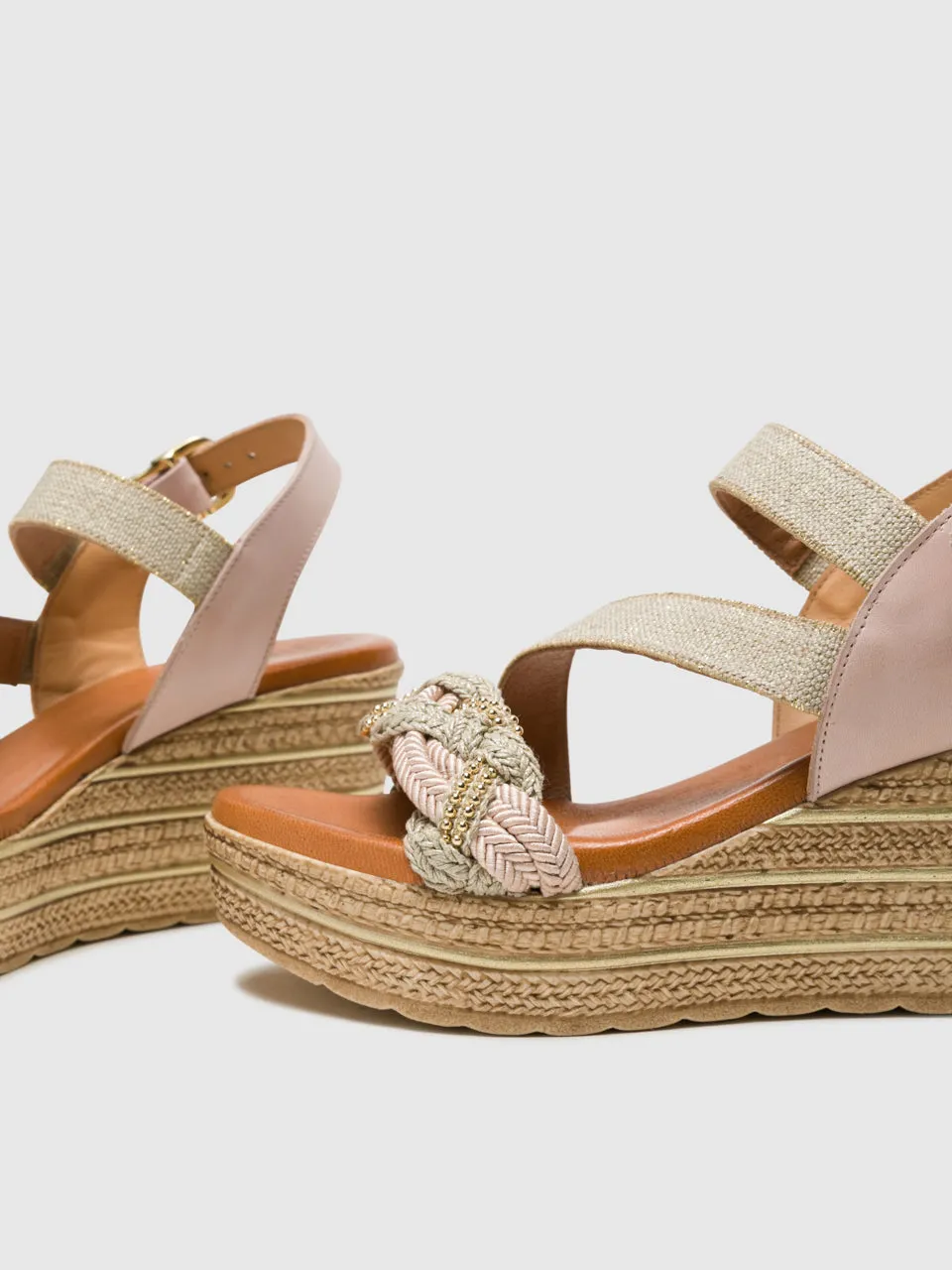 Beige Buckle Sandals