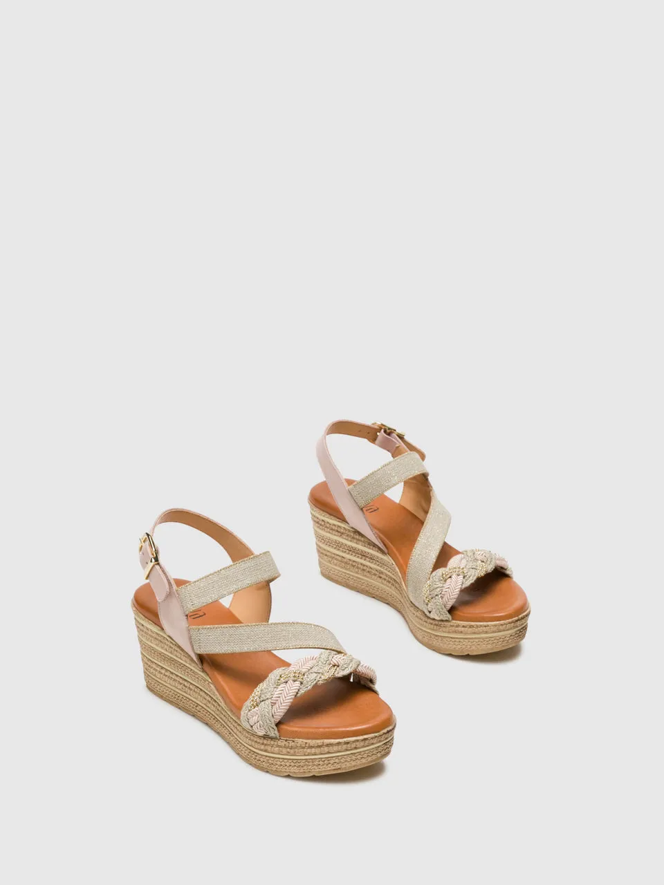 Beige Buckle Sandals
