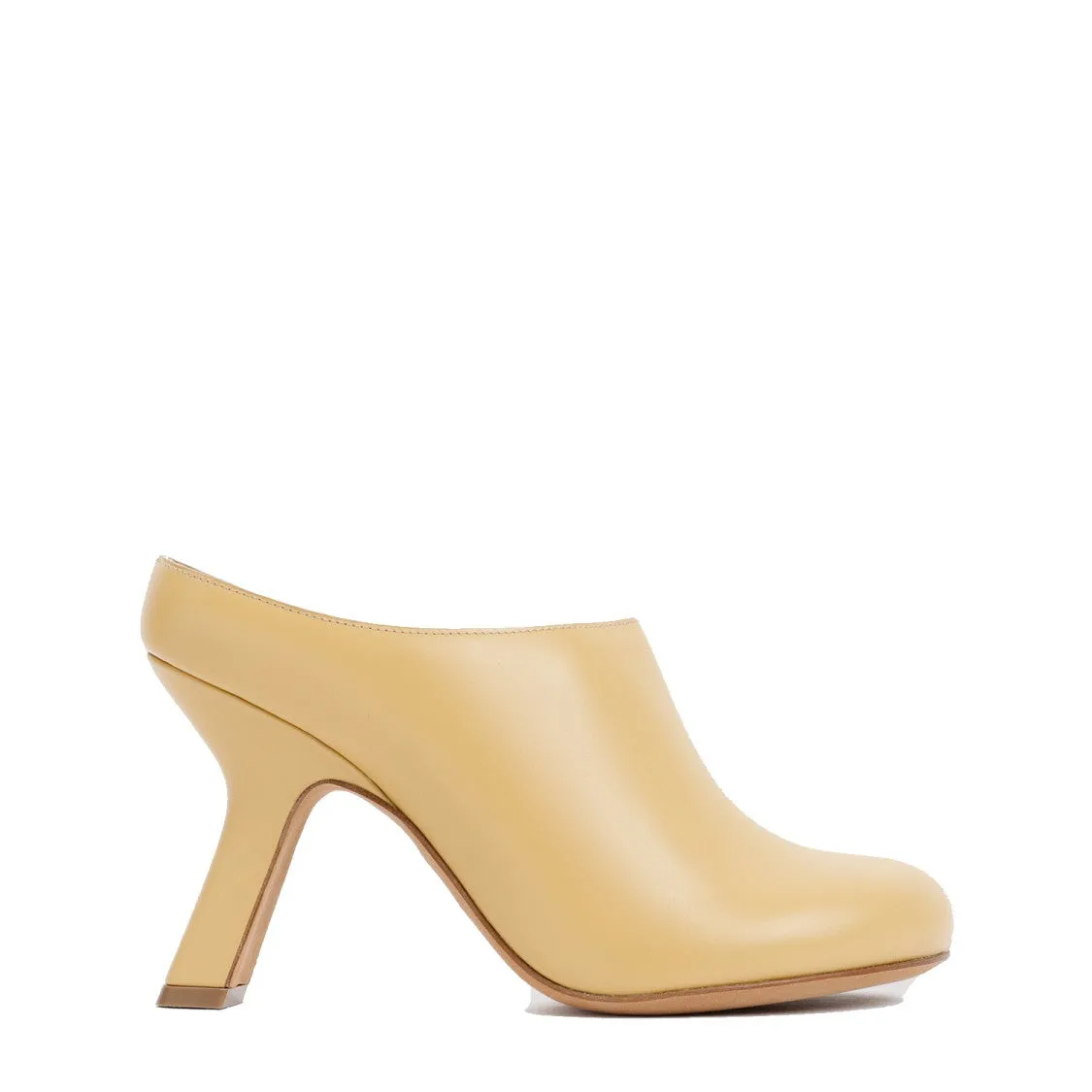 Beige Leather Terra Heel Clog 100