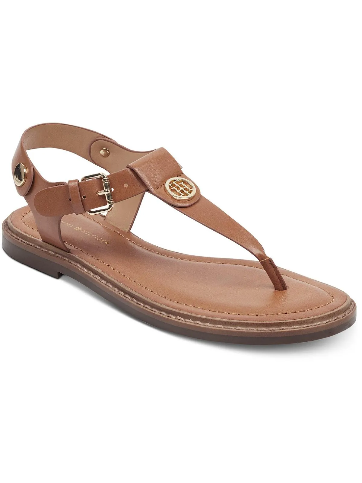 Bennia Womens Faux Leather Sling Back Thong Sandals