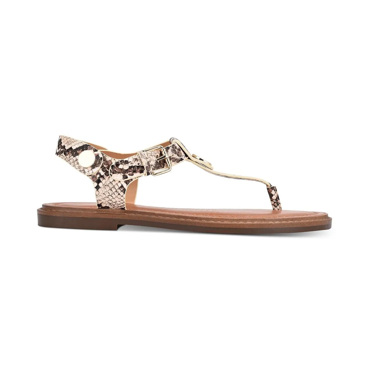 Bennia Womens Faux Leather Sling Back Thong Sandals