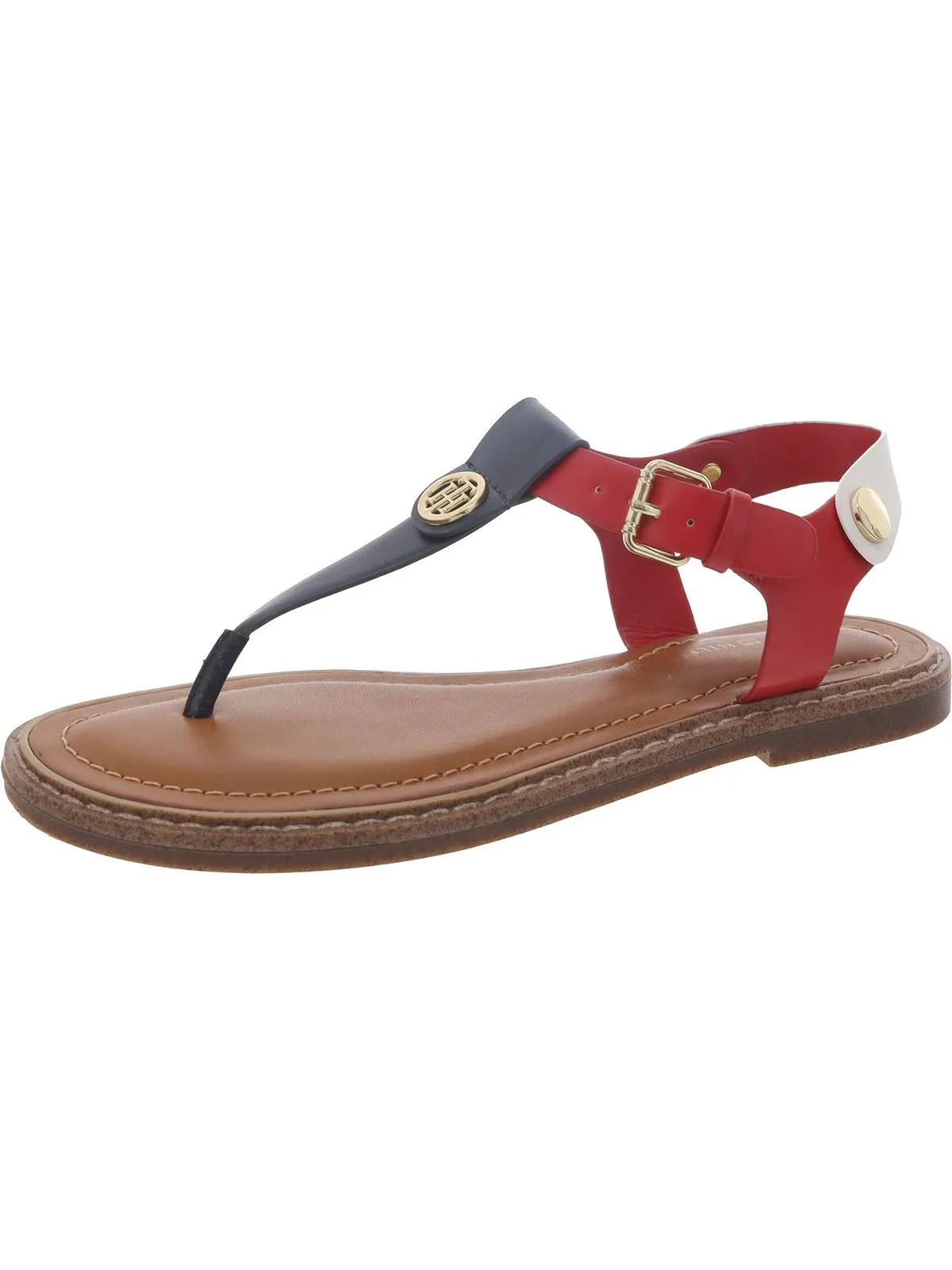 Bennia Womens Faux Leather Sling Back Thong Sandals
