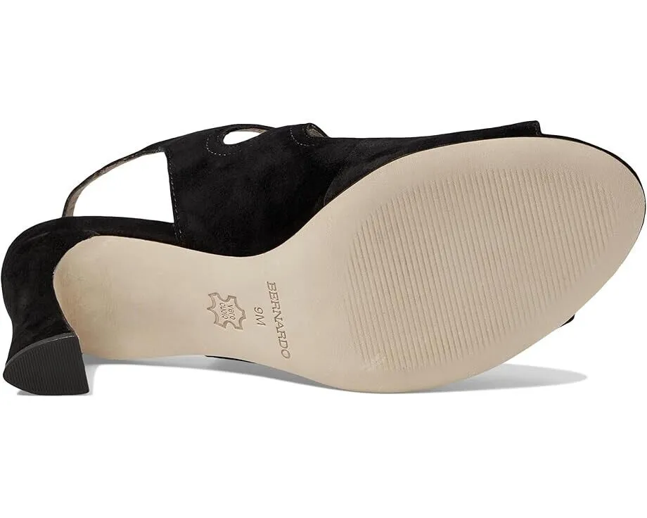 Bernardo Nili Sandals Women's US 7.5 Black Suede Leather Cutout Slingback KHD002