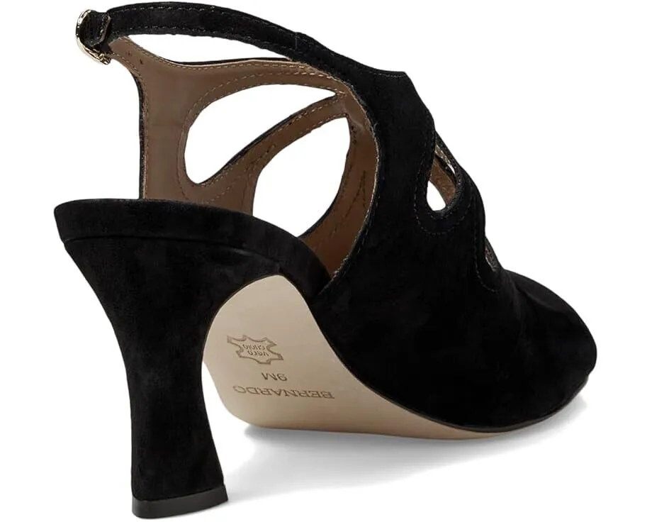 Bernardo Nili Sandals Women's US 7.5 Black Suede Leather Cutout Slingback KHD002