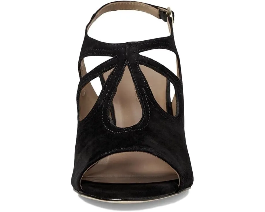 Bernardo Nili Sandals Women's US 7.5 Black Suede Leather Cutout Slingback KHD002
