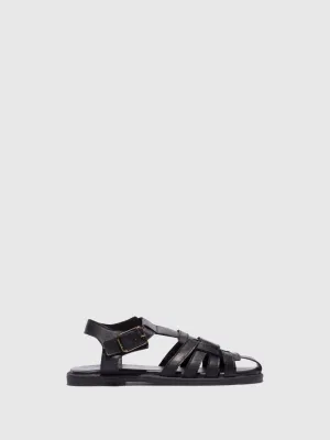 Black Ankle Strap Sandals