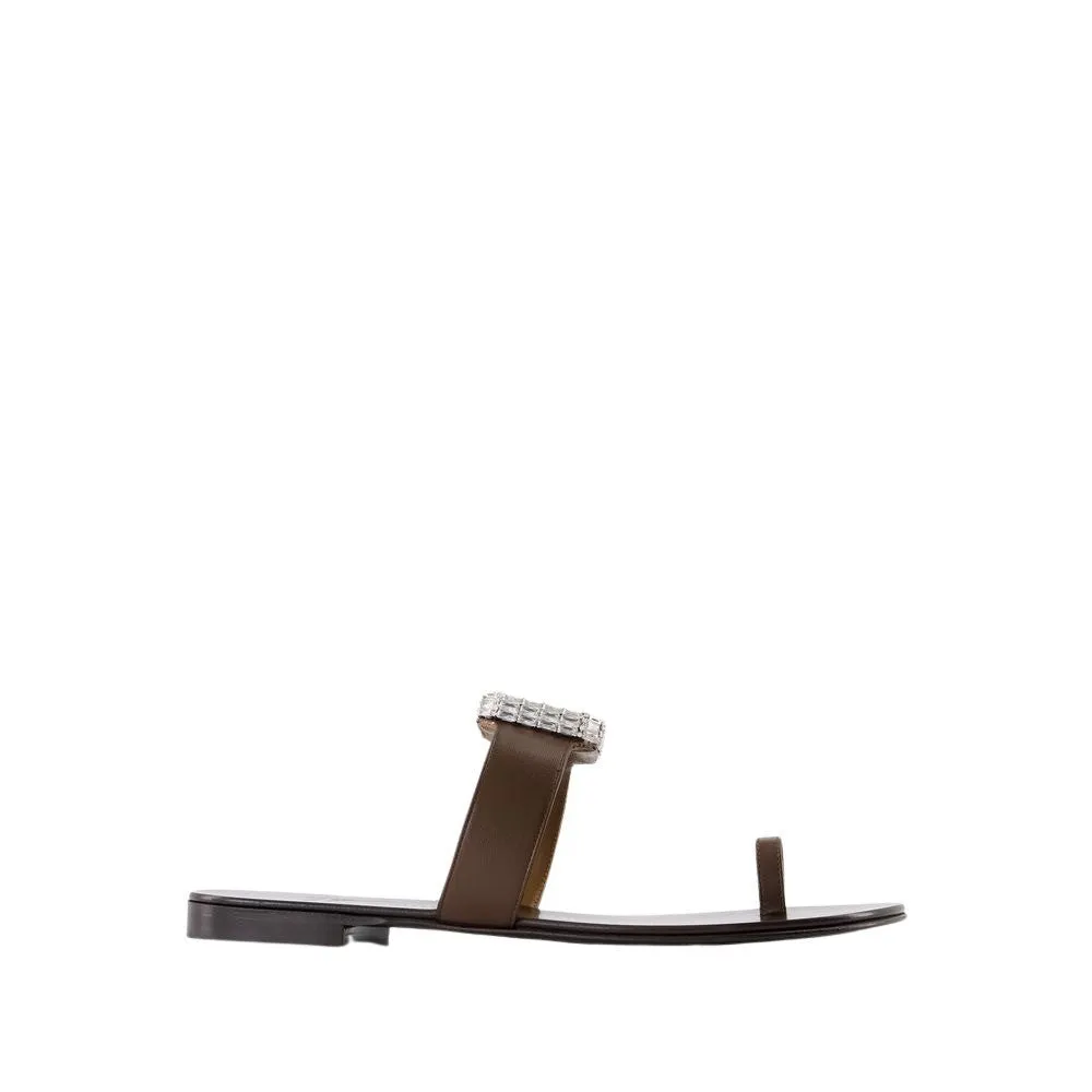 Blahir Flat Sandals - Leather - Brown