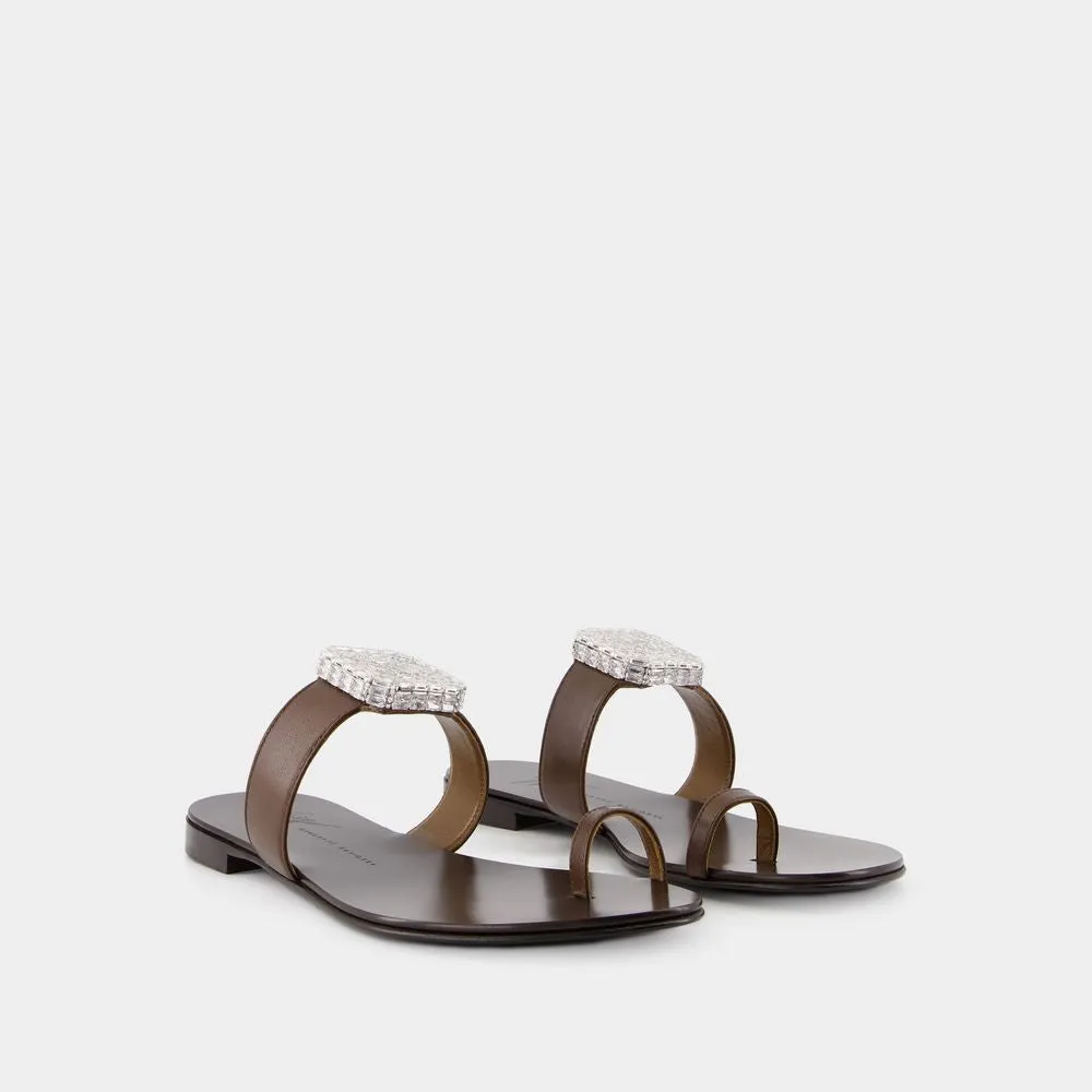 Blahir Flat Sandals - Leather - Brown