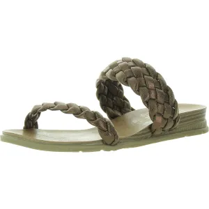 Bollini Womens Metallic Faux Leather Slide Sandals