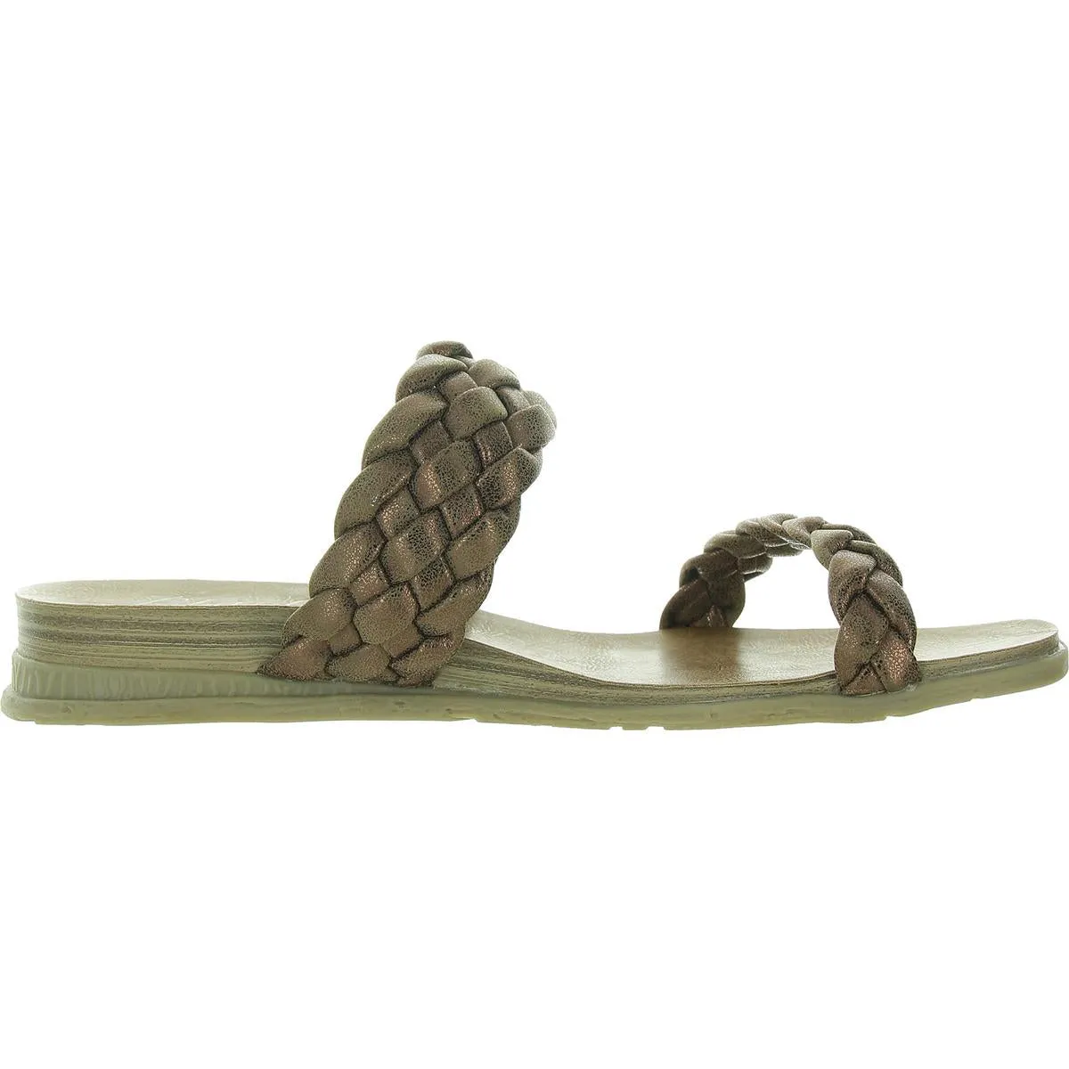 Bollini Womens Metallic Faux Leather Slide Sandals