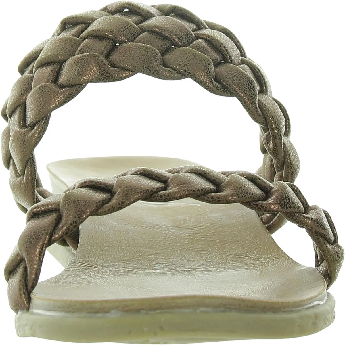 Bollini Womens Metallic Faux Leather Slide Sandals