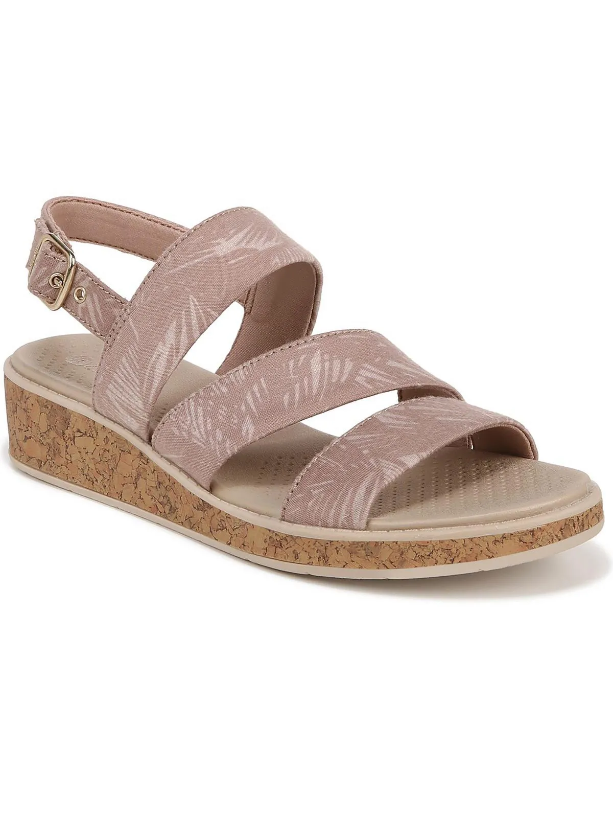 BRAVO Womens Faux Leather Wedge Ankle Strap