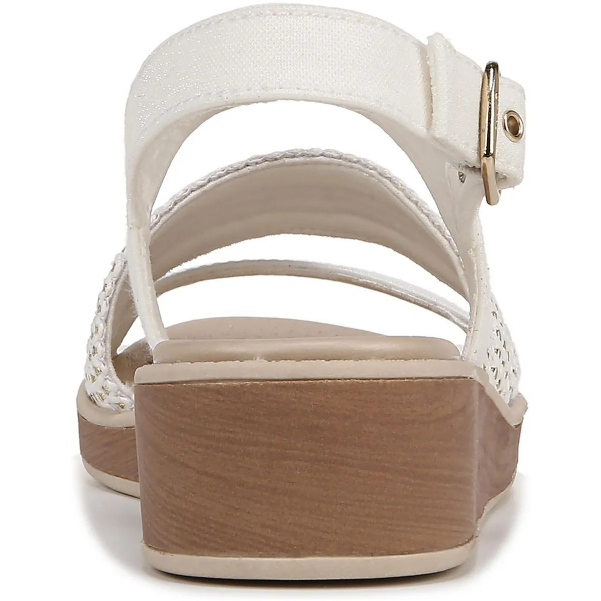 BRAVO Womens Faux Leather Wedge Ankle Strap