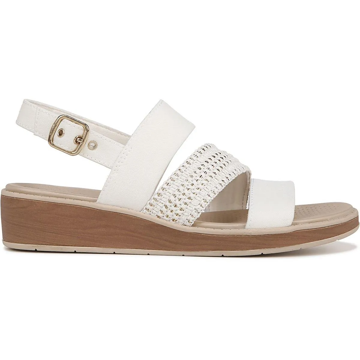 BRAVO Womens Faux Leather Wedge Ankle Strap