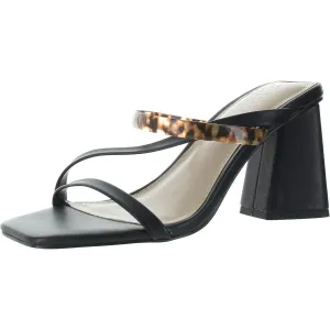 Brittanie Womens Animal Print Leather Block Heel