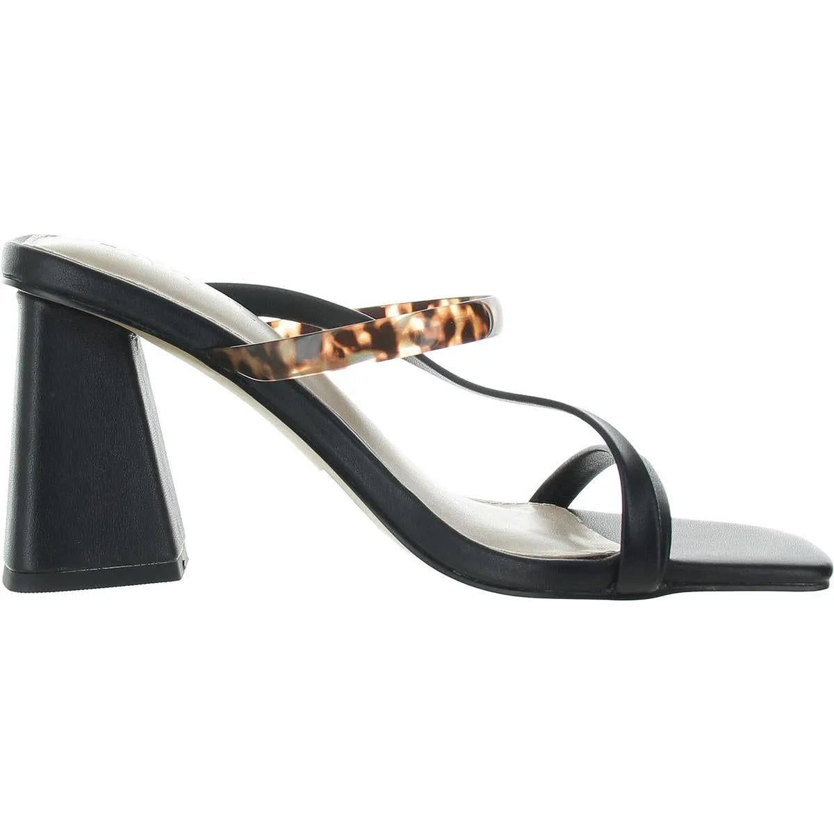 Brittanie Womens Animal Print Leather Block Heel