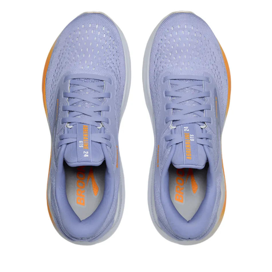 Brooks Women's Adrenaline GTS 24 Running Shoes in Blue Heron/White/Orange AW25