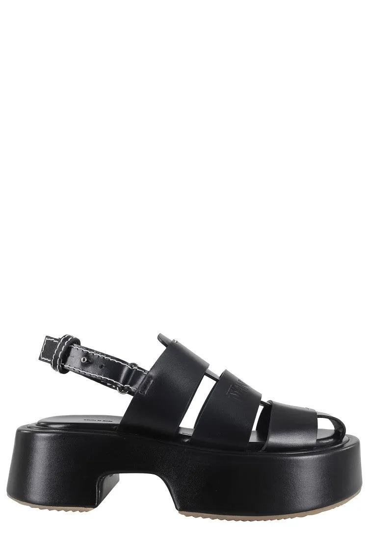 Cage Design Black Platform Sandal