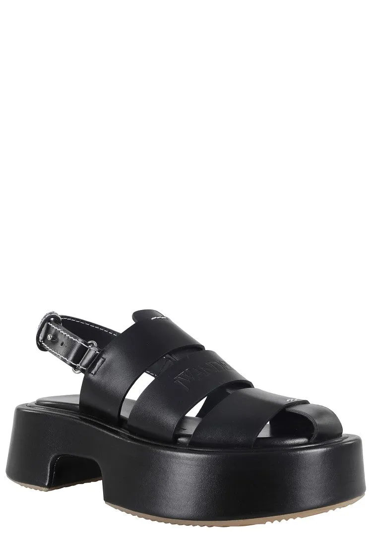 Cage Design Black Platform Sandal