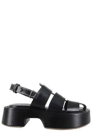 Cage Design Black Platform Sandal