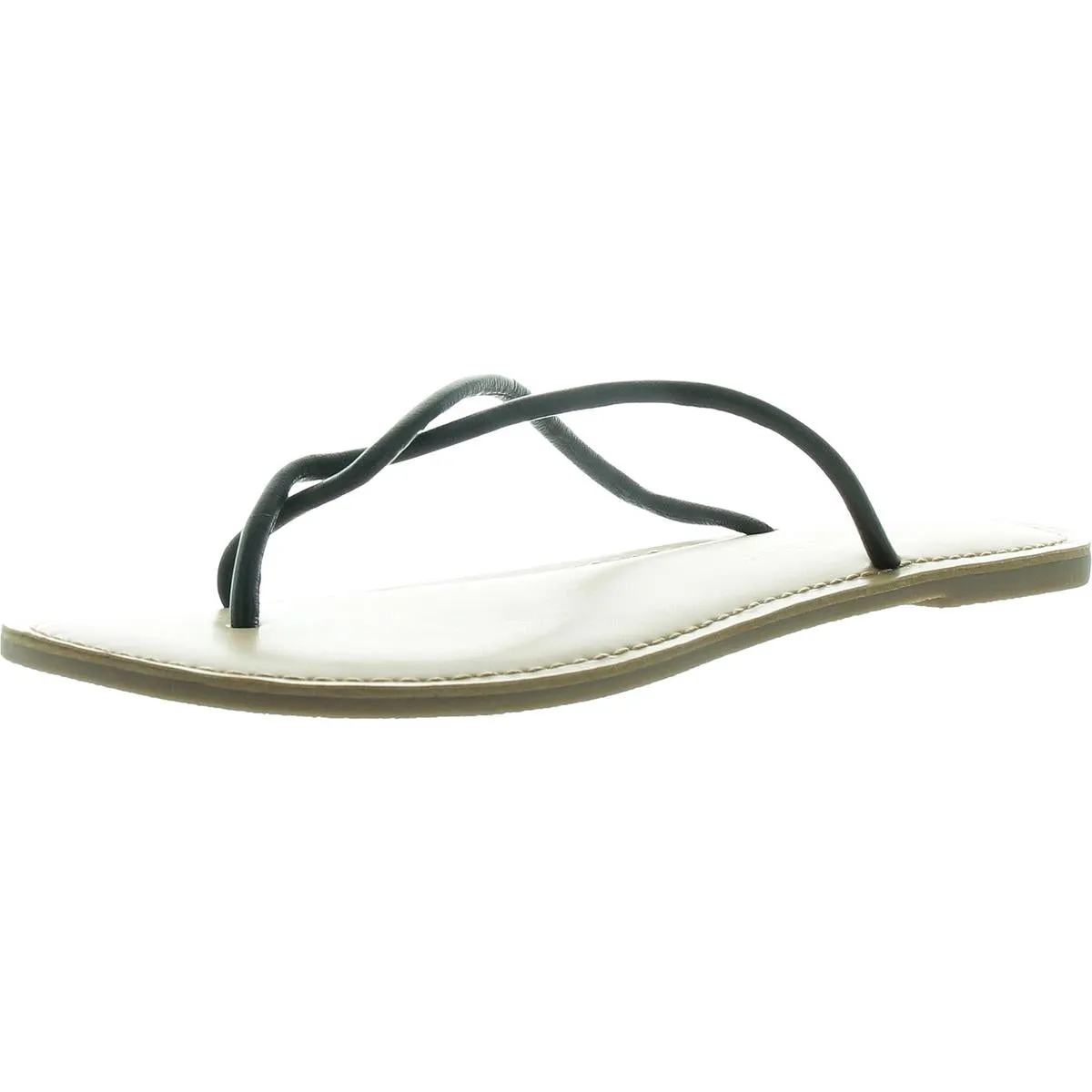 Camisha Womens Metallic Leather Flip-Flops